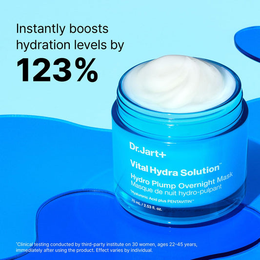 Dr.Jart+ Vital Hydra Solution Hydro Plump Overnight Korean Face Mask with Hyaluronic Acid for Glass Skin | Korean Skin Care, 2.53 Fl Oz