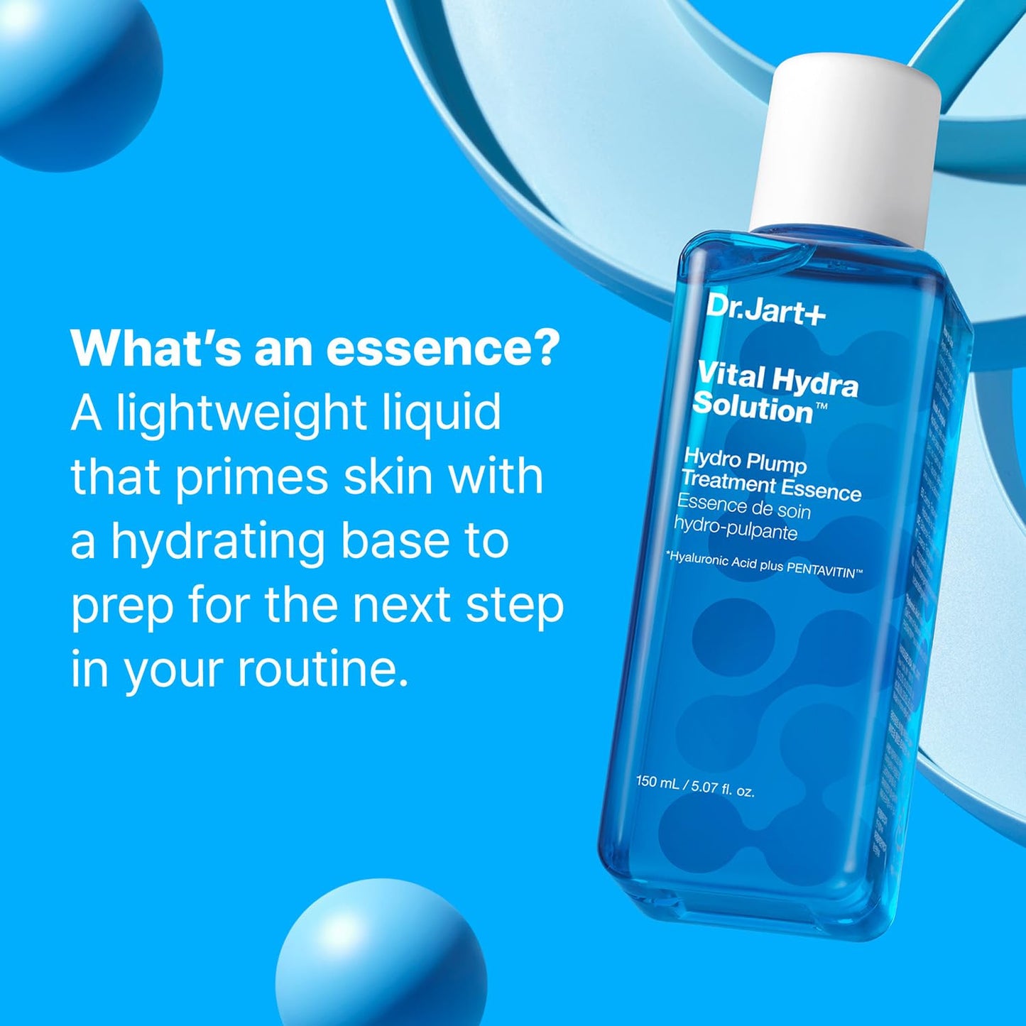 Dr.Jart+ Vital Hydra Solution Hydro Plump Treatment Korean Essence with Hyaluronic Acid for Glass Skin| Korean Skin Care, 5.07 Fl Oz