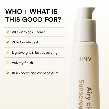 Abib Airy Clear Sunscreen Gel SPF30 1.01 fl.oz / 30 g (Semi- matte) | Korean Suncreen, Suncare, Sunblock, No White cast, Reef Safe, Primer poreless