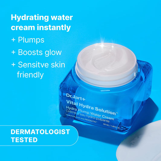 Dr.Jart+ Vital Hydra Solution Water Cream Glow Hydrating Korean Face Moisturizer with Hyaluronic Acid for Glass Skin| Korean Skin Care, 1.69 Fl Oz