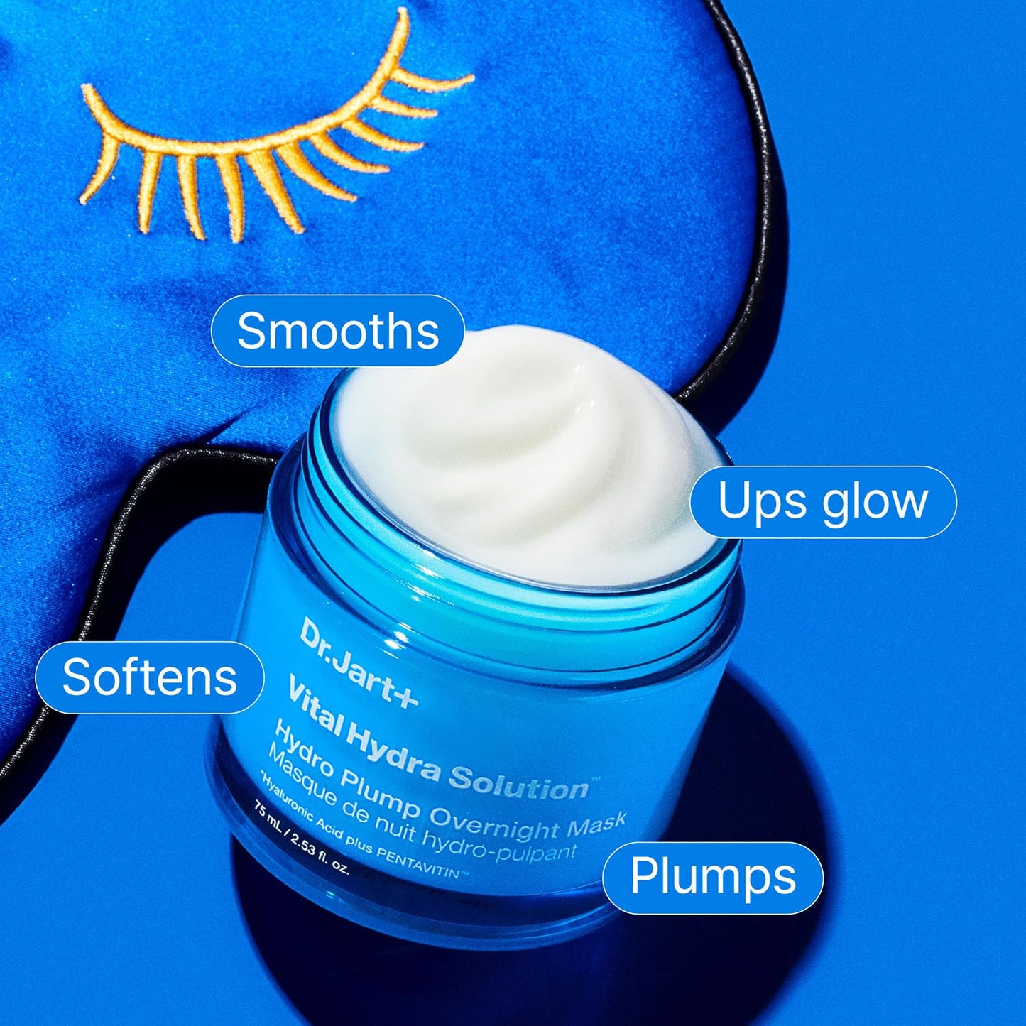 Dr.Jart+ Vital Hydra Solution Hydro Plump Overnight Korean Face Mask with Hyaluronic Acid for Glass Skin | Korean Skin Care, 2.53 Fl Oz