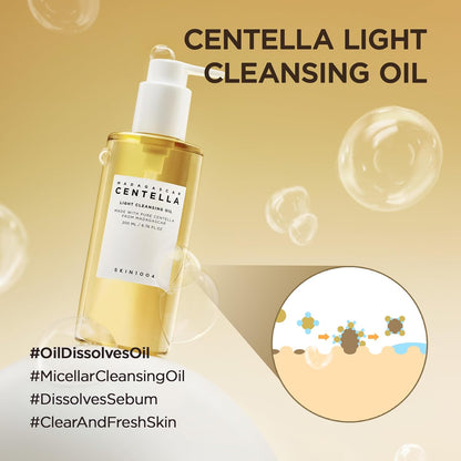 SKIN1004 Madagascar Centella Light Cleansing Oil 6.76 fl.oz, 200ml | Gentle Oil Cleanser for Face, Korean Facial Cleanser, Double Cleansing